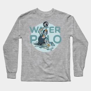 Water Polo Vintage Woman Shooting Long Sleeve T-Shirt